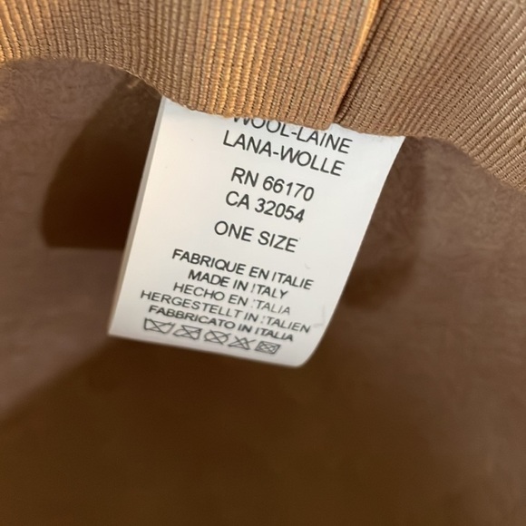 Women’s 100% wool laine wide brim hat western safari taupe with brown band NWOT main image 6